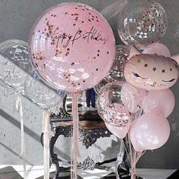 50-Pack Crystal Clear Bobo Balloons for Parties