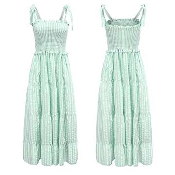 R.Vivimos Women's Adjustable Strap Boho Stripe Summer Dress