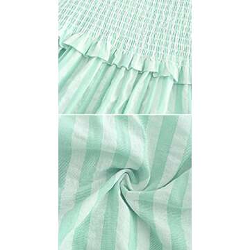 R.Vivimos Women's Adjustable Strap Boho Stripe Summer Dress