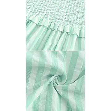 R.Vivimos Women's Adjustable Strap Boho Stripe Summer Dress