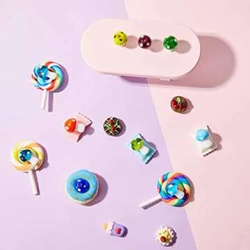 Mushroom Beads Charms Glass Lampwork Beads Mushroom Ornament for Jewelry Craft Necklace Bracelet Earring Making 12x16mm with Elastic Stretchy Bead Bracelet String (50 Pieces)