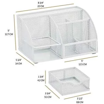 ANNOVA Mesh Desktop Organizer - 7 Compartment Organizing Solution for Home and Office