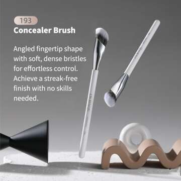 Albeaut Concealer Brush, Angled Under Eye Makeup Small Foundation Precision Face Blending Brush (193...