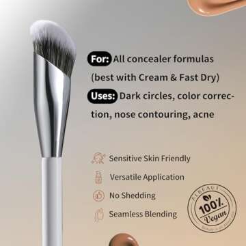 Albeaut Concealer Brush, Angled Under Eye Makeup Small Foundation Precision Face Blending Brush (193 concealer brush)