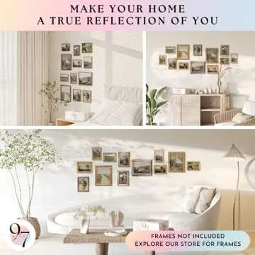 97 Decor French Country Wall Art Decor - Vintage Wall Art Prints, Cottagecore Wall Decor Vintage Botanical Print, Nature Poster Landscape Painting Farmhouse Spring Pictures For Home Bedroom (Unframed)