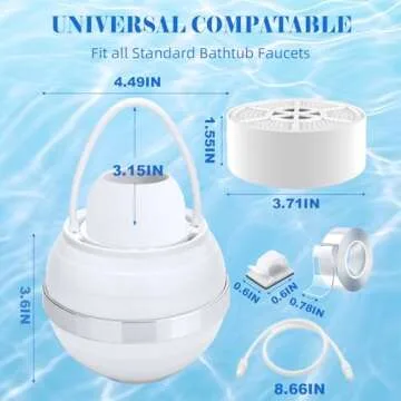 NIROKET Bath Filter for Tub, Filter for Bathtub Bath Water Filter Removes Hundreds of Contaminants for Softer, Smoother Skin 2500 Gallons of Filtration, BPA Free