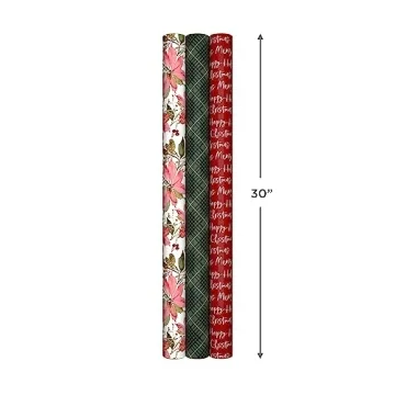 Hallmark Recyclable Christmas Wrapping Paper - Elegant Designs