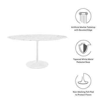 Modway Lippa 60" Oval Dining Table - Modern Style
