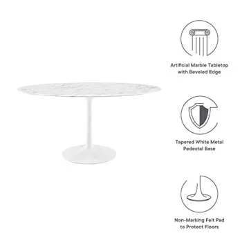 Modway Lippa 60" Oval Dining Table - Modern Style