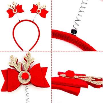 Seasons Stars SSDecor 6 PCS Christmas Headbands, Cute Holiday head hat Toppers Great Fun and Festive...