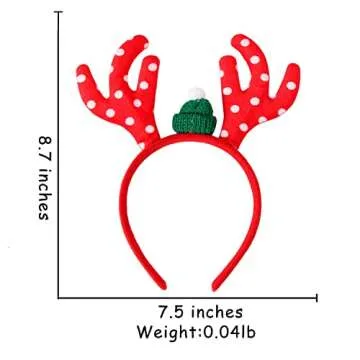 6 PCS Christmas Headbands for All Ages and Festive Fun