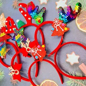 6 PCS Christmas Headbands for All Ages and Festive Fun