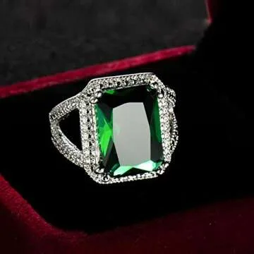 Elegant Vsoruln Emerald Halo Ring for Special Occasions