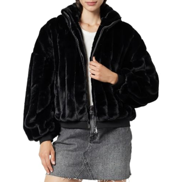 The Drop Women's Marcia Faux Fur Bomber - Chic Plus Size Outerwear