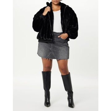 Chic Plus Size Marcia Faux Fur Bomber Jacket