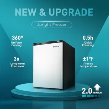 EUHOMY 2.1 Cubic Feet Freezer - Compact Design with Reversible Door