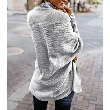 Mafulus Women's Cardigan Sweaters Oversized Chunky Knit Kimono Slouchy Wrap Batwing Open Front Outwear Coat