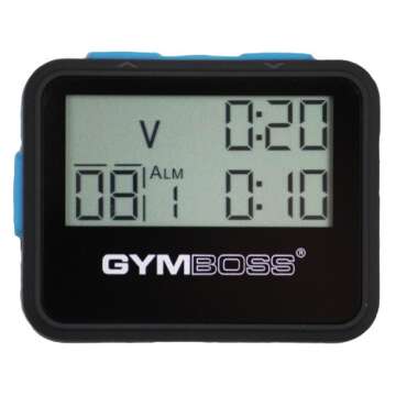 Gymboss Interval Timer and Stopwatch - Black/Blue SOFTCOAT