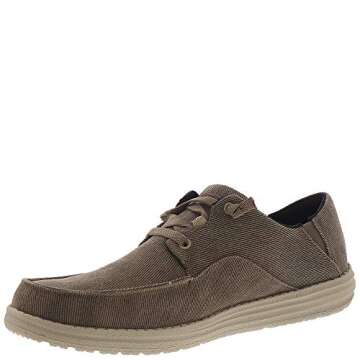Skechers mens Melson-volgo Canvas Slip on Moccasin, Brown, 10.5 US