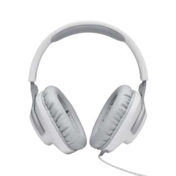 JBL Quantum 100 - Wired Over-Ear Gaming Headphones - White, Large