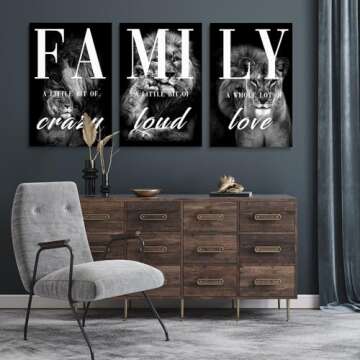GUBIYU Home Dining Room Family Wall Decor for Living Room Kitchen Pictures Wall Art Sets of 3 Decor ...