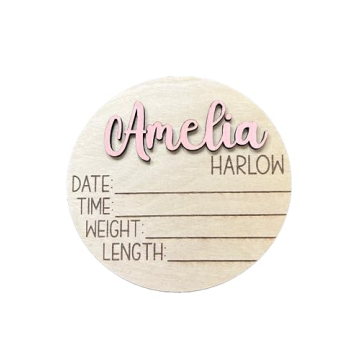 Personalized 3D Newborn Baby Name Announcement with Stats, Custom Baby Name Hospital Photo Prop, Man...