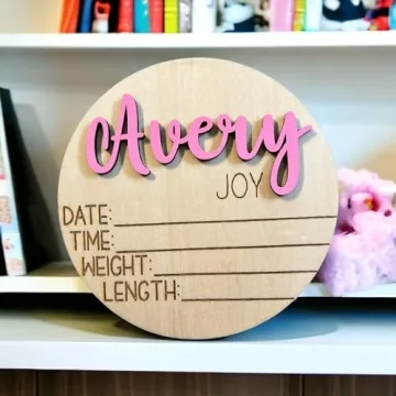 Personalized 3D Wooden Baby Name Announcement Sign