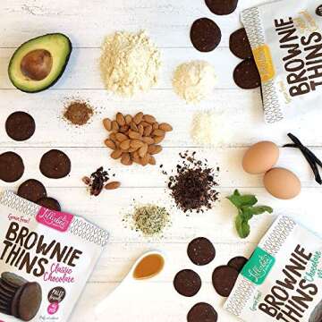 Lillabee Brownie Thins Variety Pack, Paleo Friendly, Gluten Free, Carb Smart, Healthy Snacks, High Protein, Crunchy Cookies, Grain, Soy and Dairy Free, 4oz bag (3 Pack)