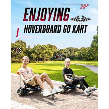 FLYTRAKS Hoverboard Go Kart, Hoverboard Attachments Compatible with 6.5"-10" Hoverboards Two Wheel S...