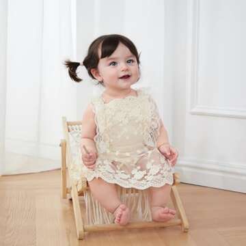 Kaipiclos Newborn Baby Girl Outfits Butterfly Ruffle Lace Romper Jumpsuit Bodysuit Half 1st Birthday...
