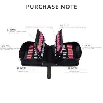 ROWNYEON Lipstick Organizer Case Lipstick Holder 67 Slots Portable Lipstick Bag Travel Makeup Bag Cosmetic Case Large Capacity Lipstick Carrying Case Makeup Artist Lip Gloss Storage Bag -Black