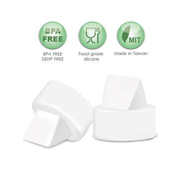 Maymom Duckbill Valve Compatible with Momcozy S9/S12, Spectra Caracup, FEISIKE Cup 2011 Version, TSRETE; Duckbill for Wearable Breastpump; 4pc (White, for Momcozy TSRETE)