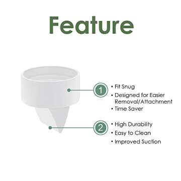 Maymom Duckbill Valve Compatible with Momcozy S9/S12, Spectra Caracup, FEISIKE Cup 2011 Version, TSRETE; Duckbill for Wearable Breastpump; 4pc (White, for Momcozy TSRETE)