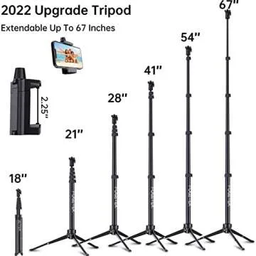 Fugetek 67" Tripod With Bluetooth Remote For iPhone & Android