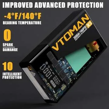 VTOMAN X5 Jump Starter with Air Compressor, 3500A Portable Car Battery Booster (Up to 9L Gas/8L Diesel Engines) with 160PSI Digital Tire Inflator, 12V Lithium Battery Jump box with Type-C Quick Charge