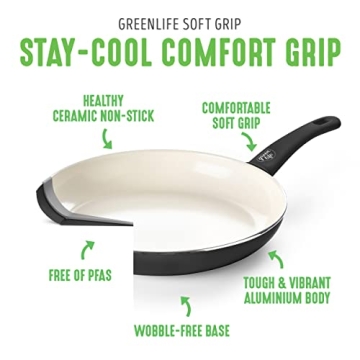 GreenLife Soft Grip 16 Piece Cookware Set Non-Toxic Ceramic Nonstick