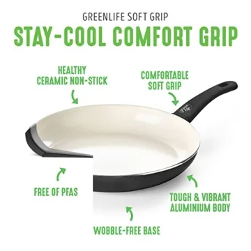 GreenLife Soft Grip 16 Piece Cookware Set Non-Toxic Ceramic Nonstick