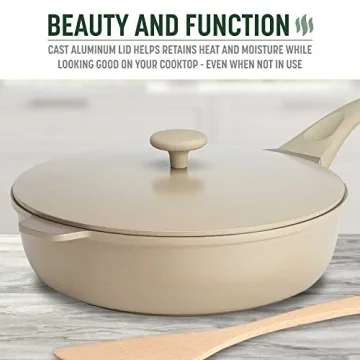 Goodful All-in-One Pan, Multilayer Nonstick, High-Performance Cast Construction, Multipurpose Design Replaces Multiple Pots and Pans, Dishwasher Safe Cookware, 11-Inch, 4.4-Quart Capacity, Linen