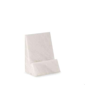 Bey-Berk White Marble Desktop Phone/Tablet Cradle