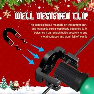 Frienda Magnetic C9 Socket Clips Magnetic Christmas Light Clips for Outdoor Patio Lighting (Black,30 Pieces)
