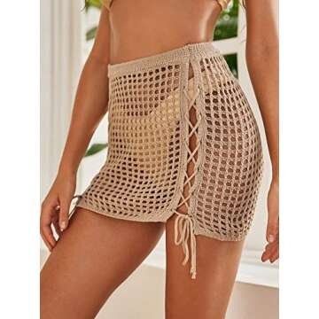 Jumppmile Women's Crochet Beach Cover Up Mini Skirt