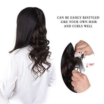 20" Clip in Hair Extensions Remy Human Hair for Women - Silky Straight Long Human Hair Clip on Extensions 75grams 4pieces #18-613 Color