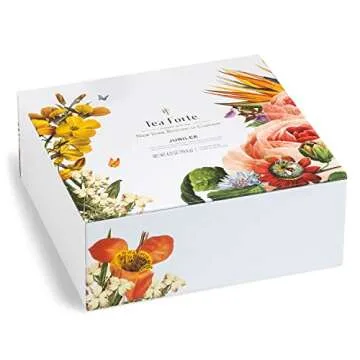 Tea Forte Tea Sampler, Jubilee Tea Chest, Tea Gift Set with 40 Pyramid Tea Infusers, Organic Loose L...