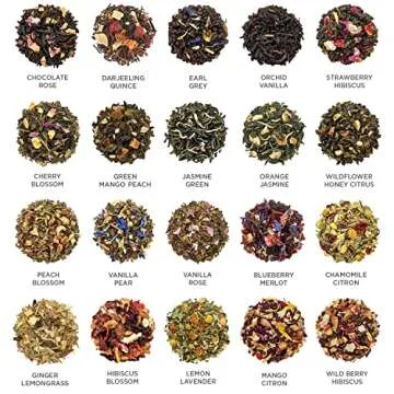 Tea Forte Tea Sampler, Jubilee Tea Chest, Tea Gift Set with 40 Pyramid Tea Infusers, Organic Loose Leaf Tea Variety with Assorted Teas/Tea Sampler Gift Box