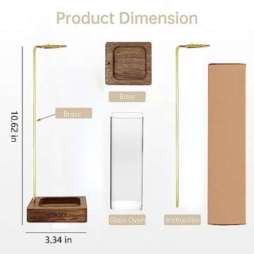 SMTWTFS Incense Holder,Incense Burner Holder with Glass Ashes Collector for Home Decor Yoga Meditation,Mess-Free Incense Burner for Sticks for Spa Room