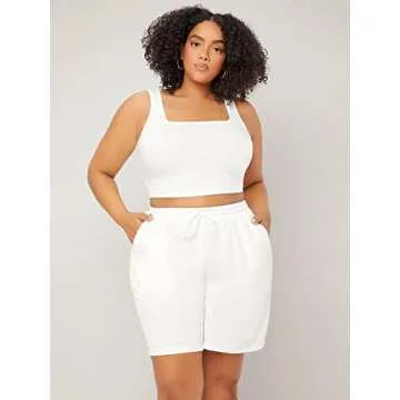SOLY HUX Plus Size Square Neck Sleeveless Tank Top