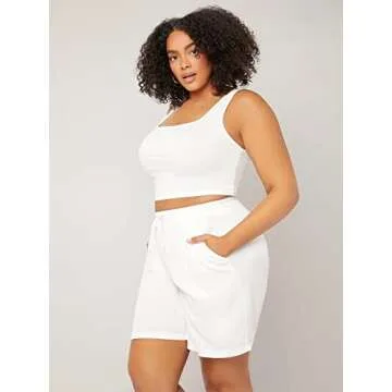 SOLY HUX Plus Size Square Neck Sleeveless Tank Top