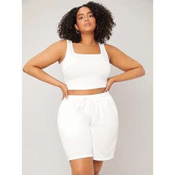SOLY HUX Plus Size Square Neck Sleeveless Tank Top
