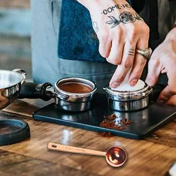 Yzurbu 4pcs Coffee Measuring Scoop, Stainless Steel 1 Tablespoon Spoon - Rose Gold