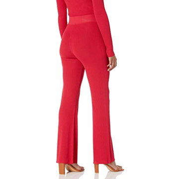 The Drop Women's Ellison Rib Flare Leg Sweater Pant, Candy Apple Red, XS